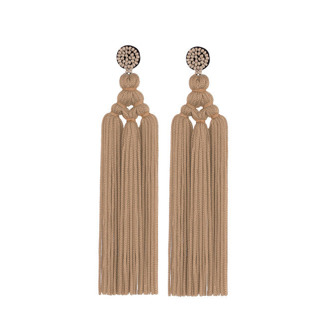 Earring de Pompones Beige