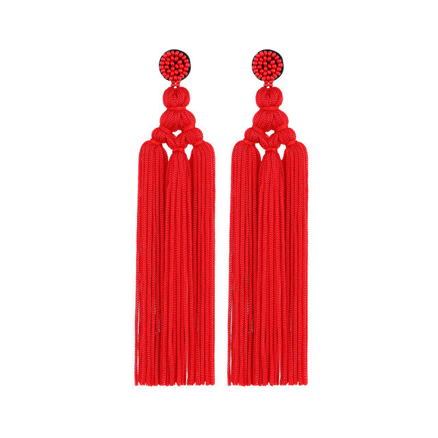 Earring de Pompones Rojo